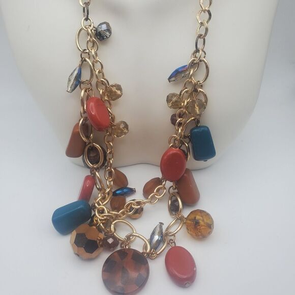 Harvest jumble beaded mixed‎ necklace